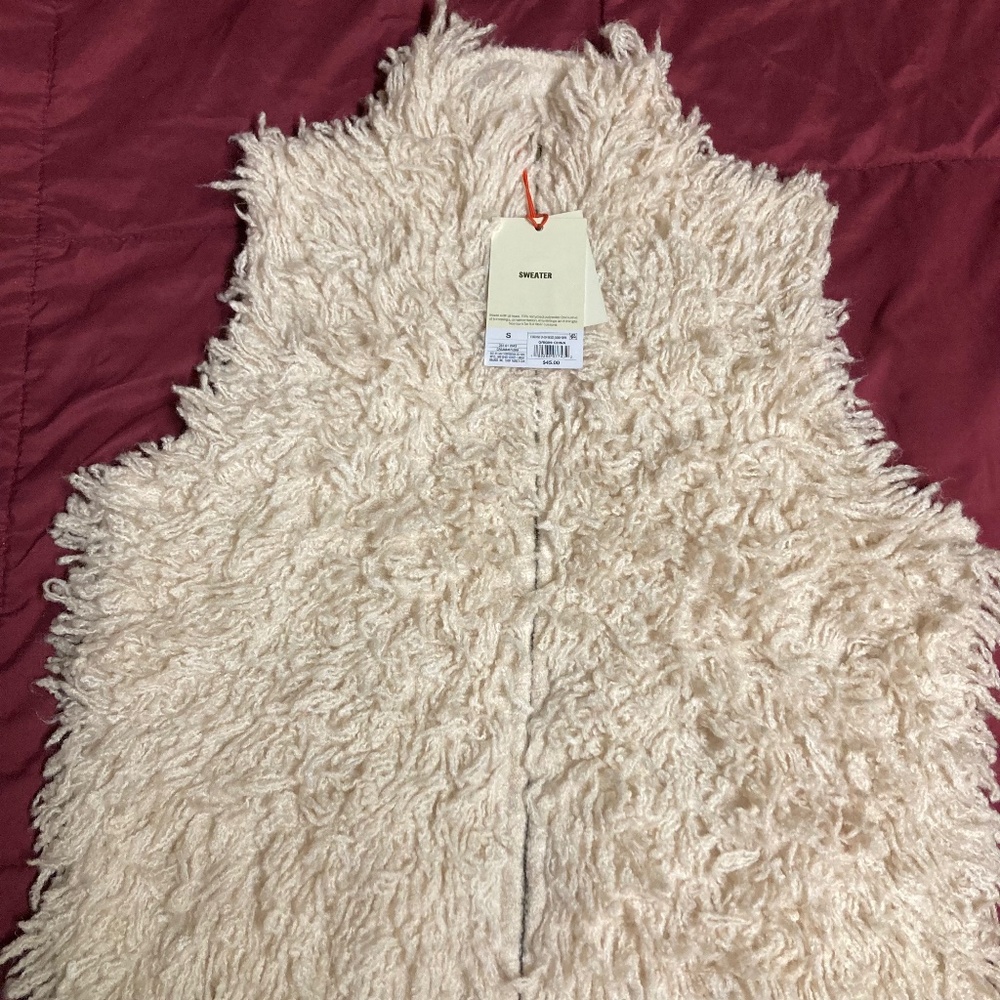 Furry Zip Sweater Vest | Size Small